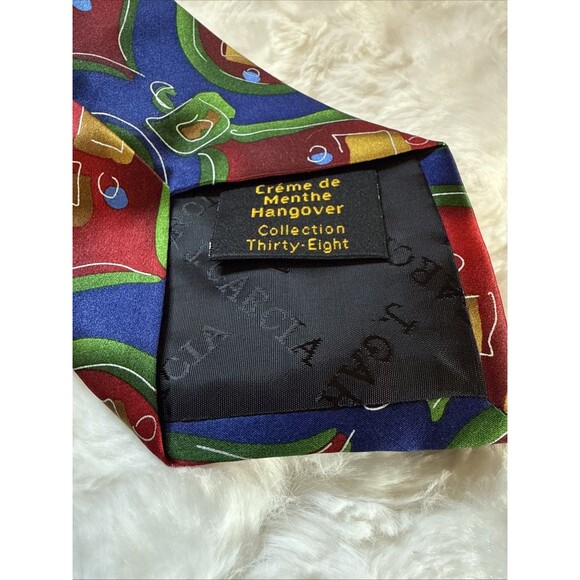 J. Garcia Crème De Menthe Hangover Collection 38 Silk Tie - Picture 3 of 4